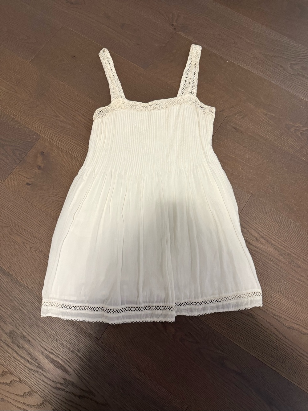 Wilfred White Mini Sundress with Crochet Trim